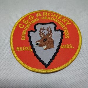 C& G Archery Bowhunters Headquarters Biloxi, MS Patch with Deer Design